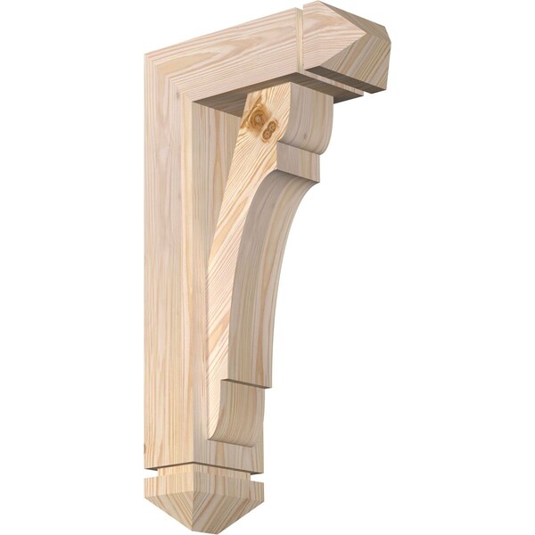 Ekena Millwork Olympic Arts and Crafts Smooth Bracket w/ Offset Brace, Douglas Fir, 5 1/2"W x 14"D x 26"H BKT0604X14X26OLY03SDF - main